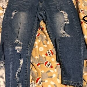 Distressed Blue Jeans for Women